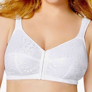 Just My Size Hanes Front Closure Bra Size 48DD Easy-On White